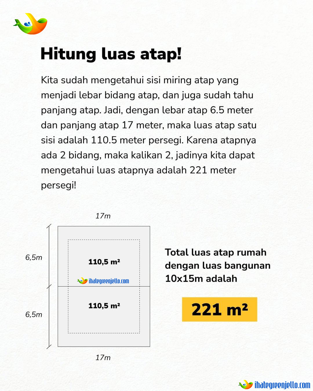 Menghitung Luas Atap