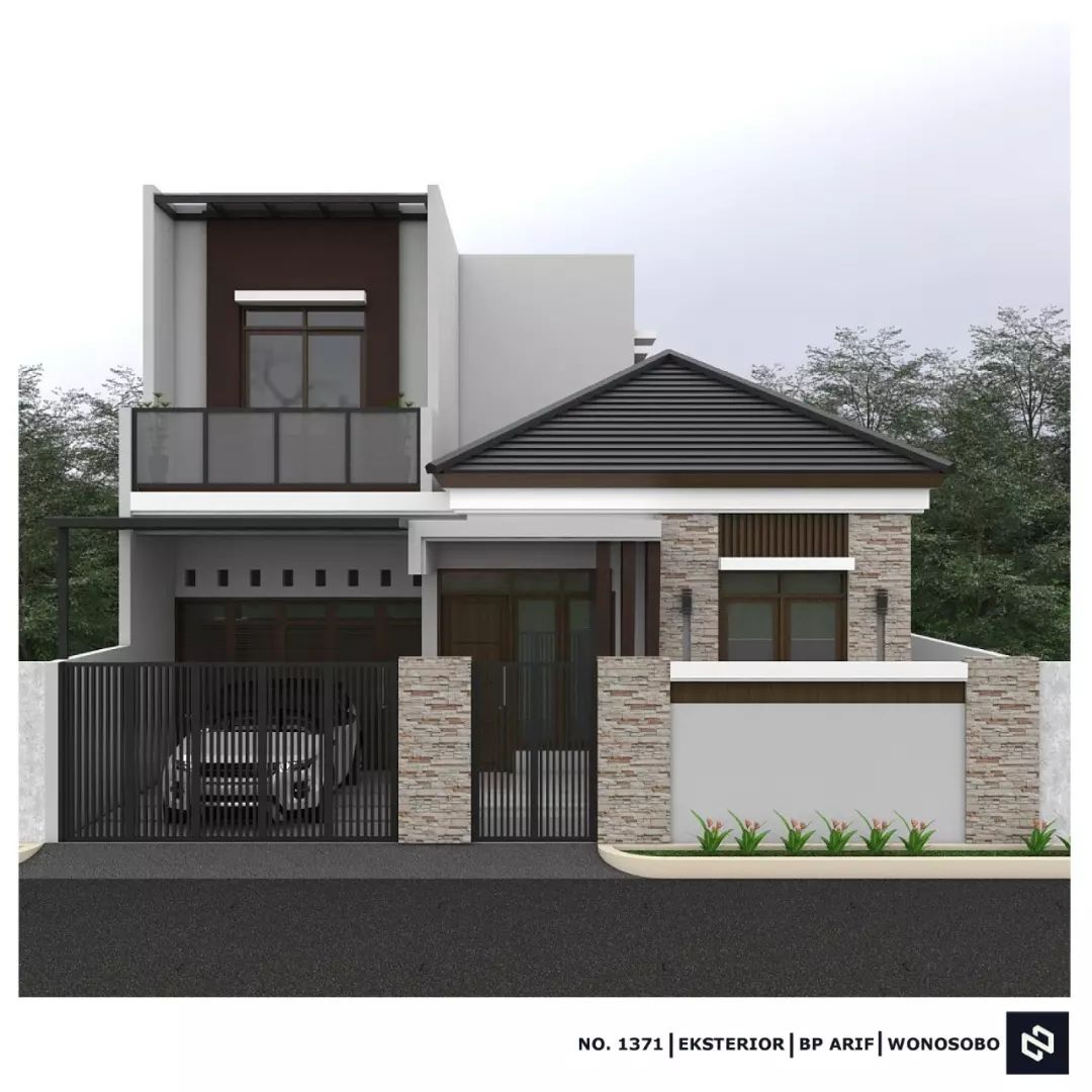 Desain rumah 11x13 Meter 2Lantai