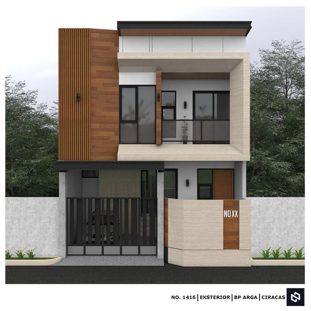 Desain rumah 7,5x11 Meter 2Lantai