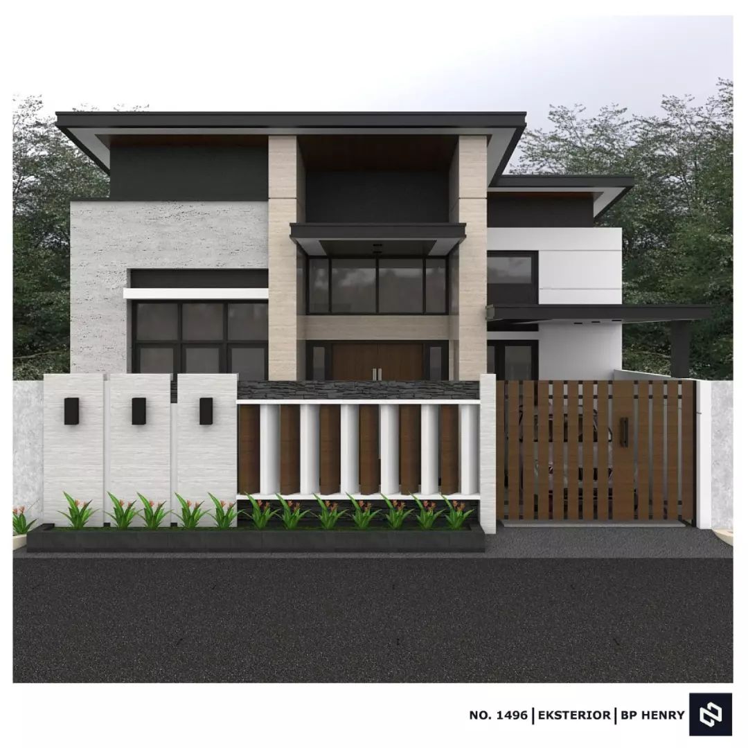 Desain rumah 9x10 Meter 2Lantai