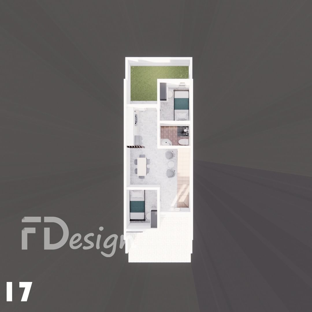 Desain rumah 4x12m 2 lantai