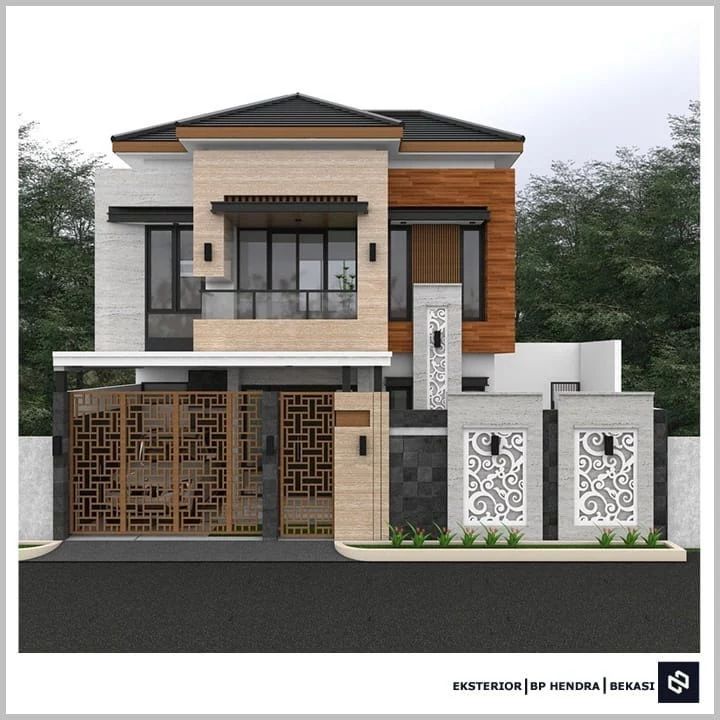 Desain rumah 12x15 Meter 2Lantai