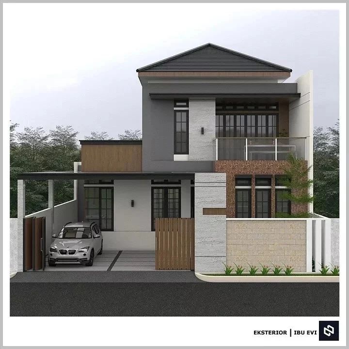 Desain rumah 11,7x15 Meter 2Lantai