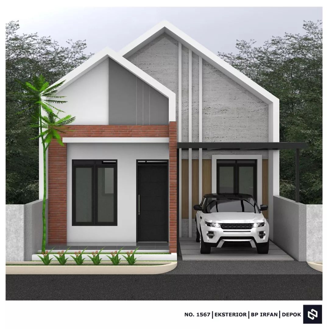 Desain rumah 7,5x12,5 Meter 1Lantai