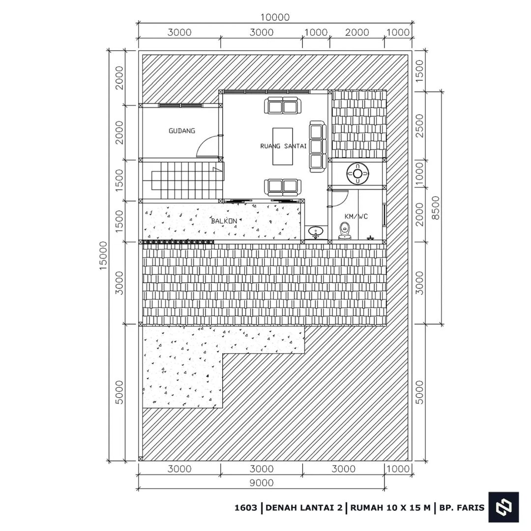 Desain rumah 10x15 Meter 2Lantai