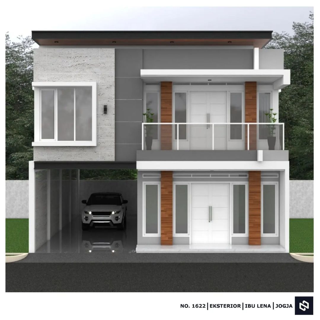 Desain rumah 9,5x12 Meter 2Lantai