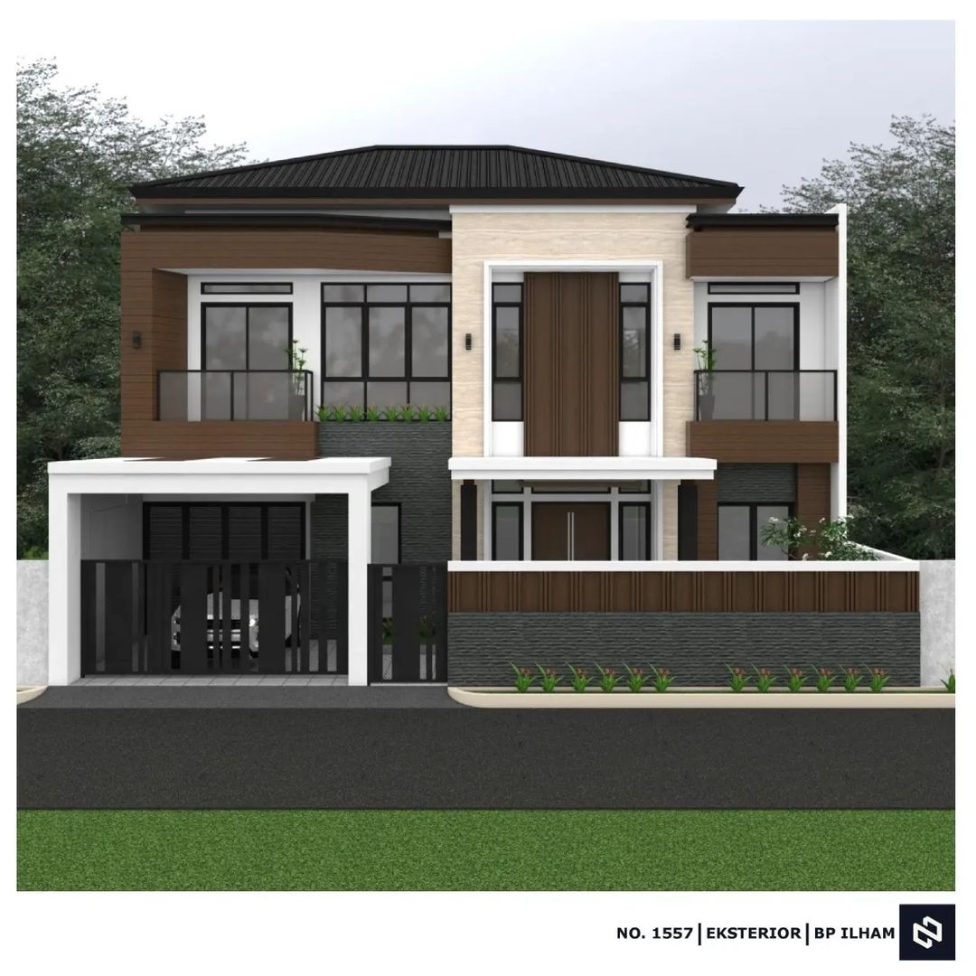 Desain rumah 14x16 Meter 2Lantai