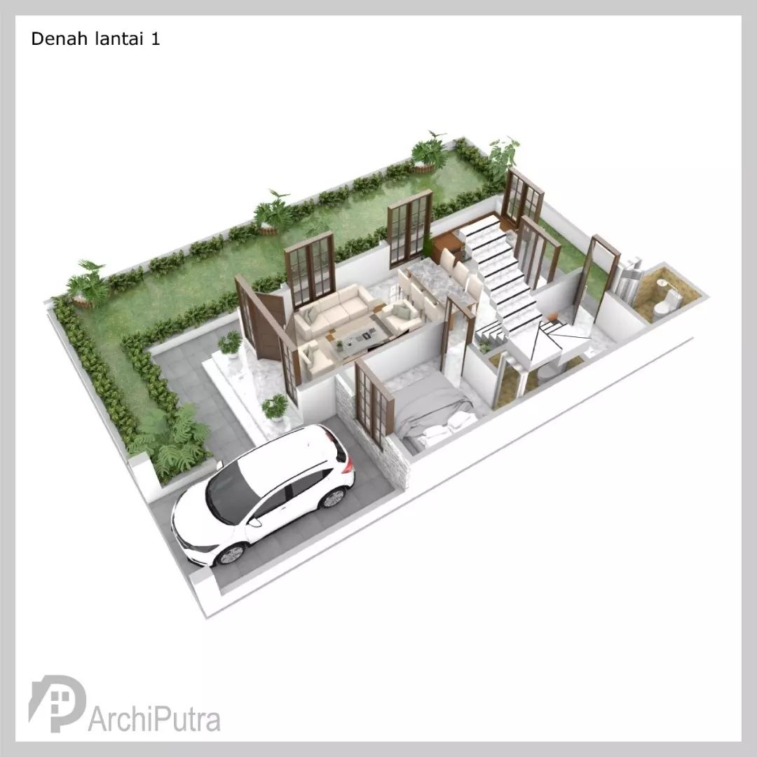 Desain rumah 10x14 Meter 2Lantai