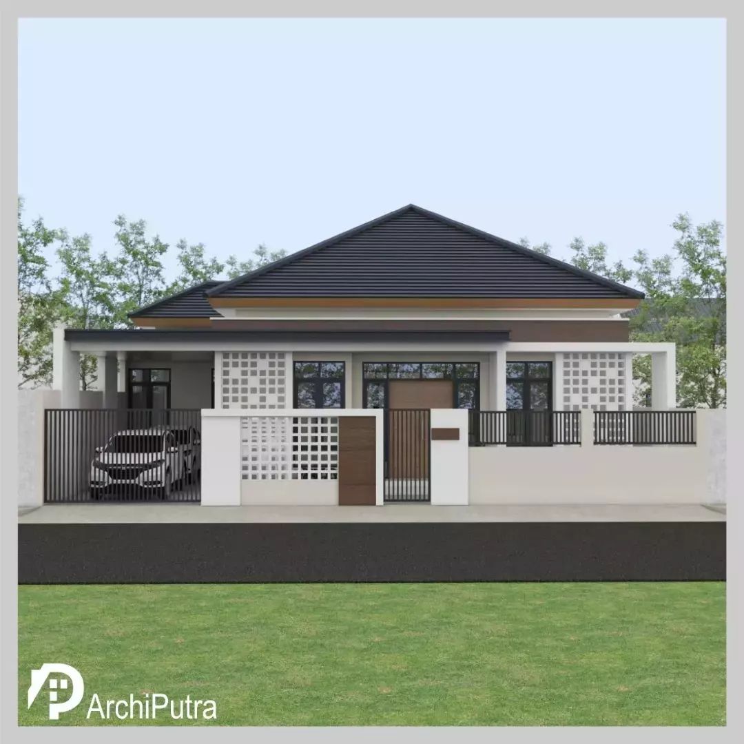 Desain rumah 14x14 Meter 1Lantai