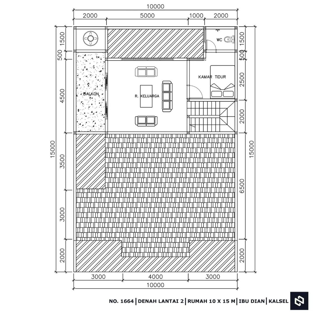 Desain rumah 10x15 Meter 2Lantai