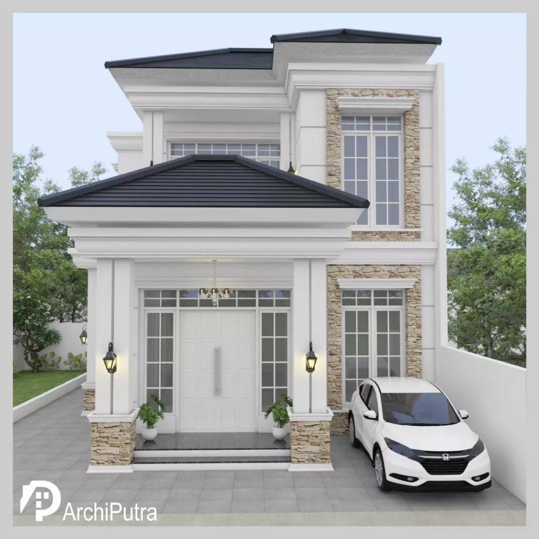 Desain rumah 13x13 Meter 2Lantai