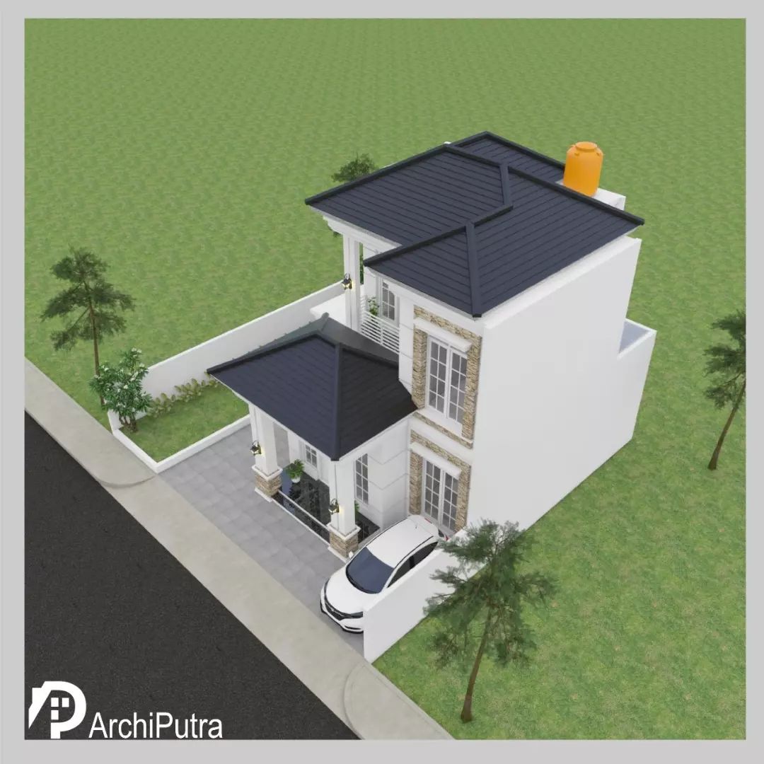 Desain rumah 13x13 Meter 2Lantai