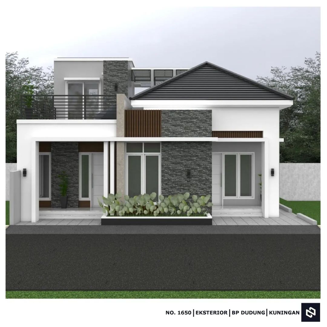 Desain rumah 11x11 Meter 2Lantai