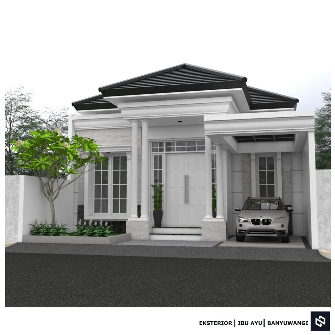 Desain rumah 8,5x18 Meter 1Lantai