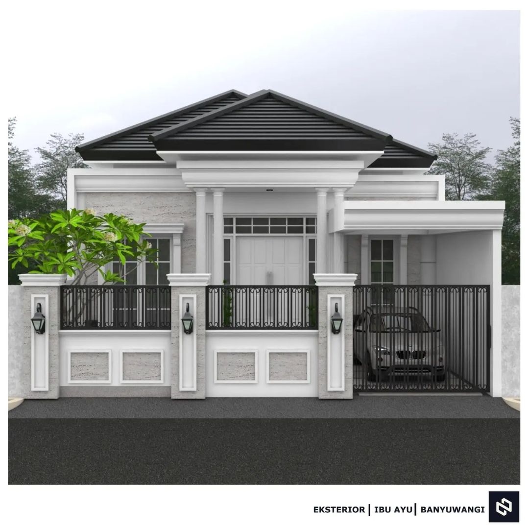 Desain rumah 8,5x18 Meter 1Lantai