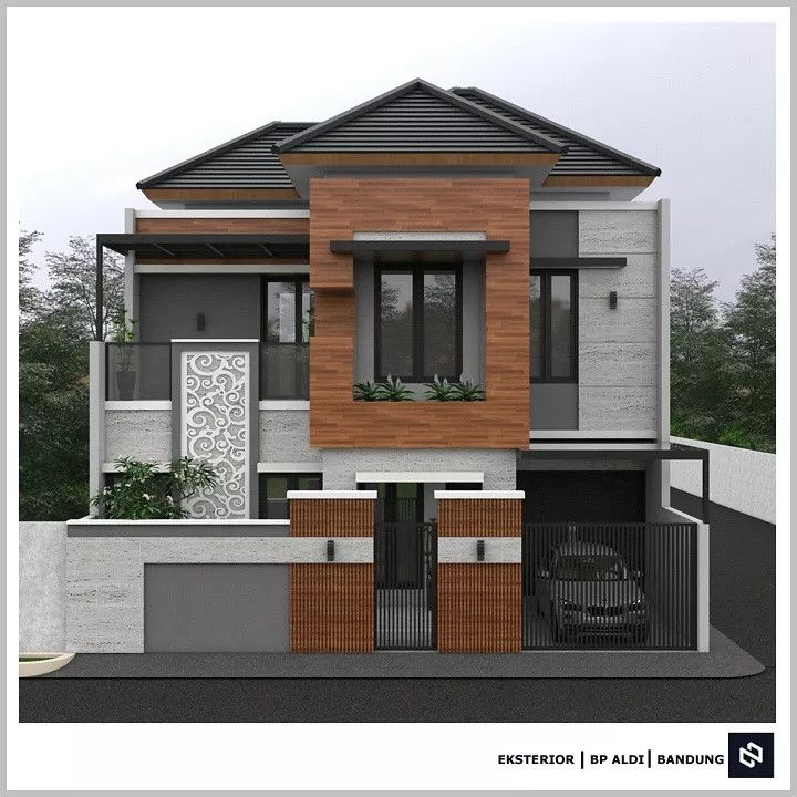 Desain rumah 10x11 Meter 2Lantai