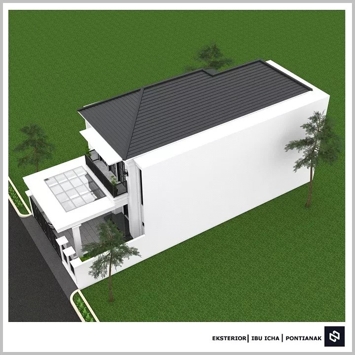 Desain rumah 8x20 Meter 2Lantai