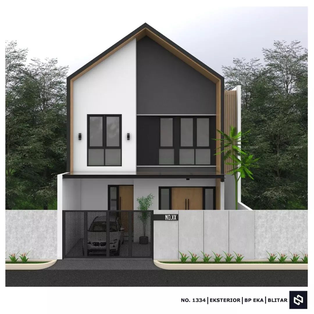 Desain rumah 8x13 Meter 2Lantai