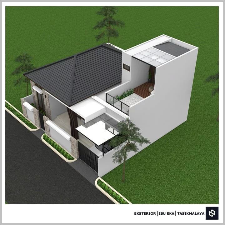 Desain rumah 12x12 Meter 1Lantai