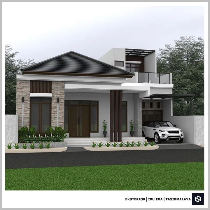 Desain rumah 12x12 Meter 1Lantai