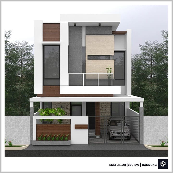 Desain rumah 8x17 Meter 2Lantai