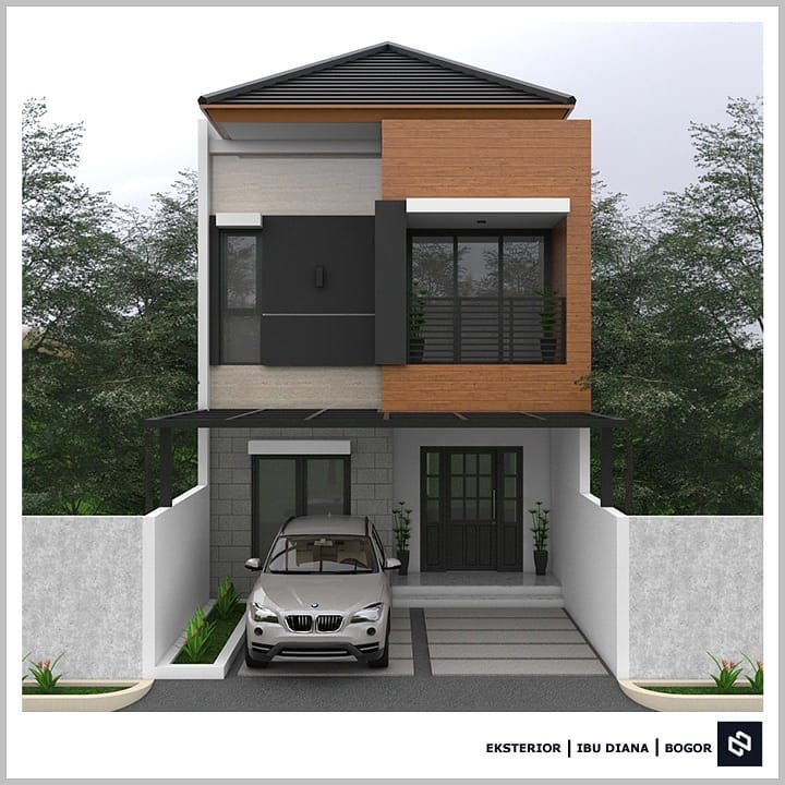 Desain rumah 6x20 Meter 2Lantai