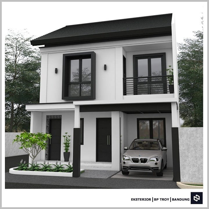 Desain rumah 8x12 Meter 2Lantai