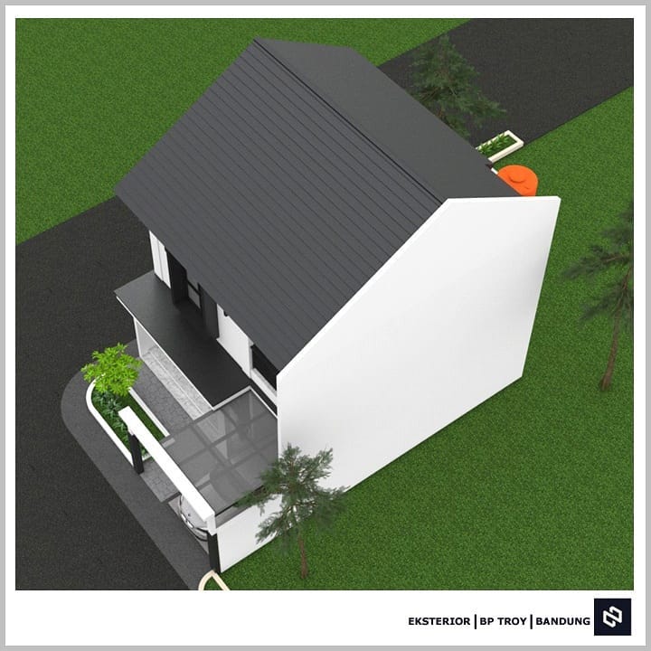 Desain rumah 8x12 Meter 2Lantai