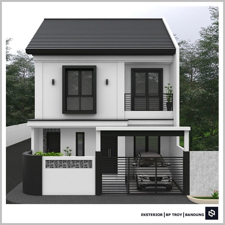 Desain rumah 8x12 Meter 2Lantai