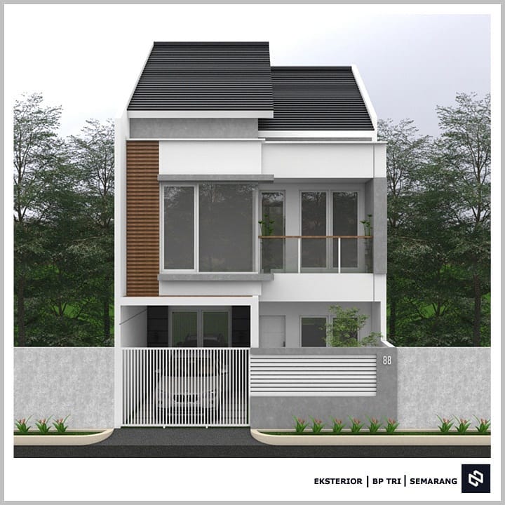 Desain rumah 7x12 Meter 2Lantai