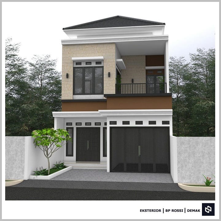 Desain rumah 7x19 Meter 2Lantai