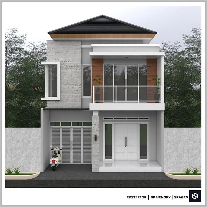 Desain rumah 7x17 Meter 2Lantai