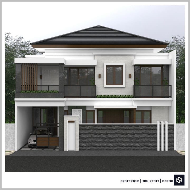 Desain rumah 12x10 Meter 2Lantai