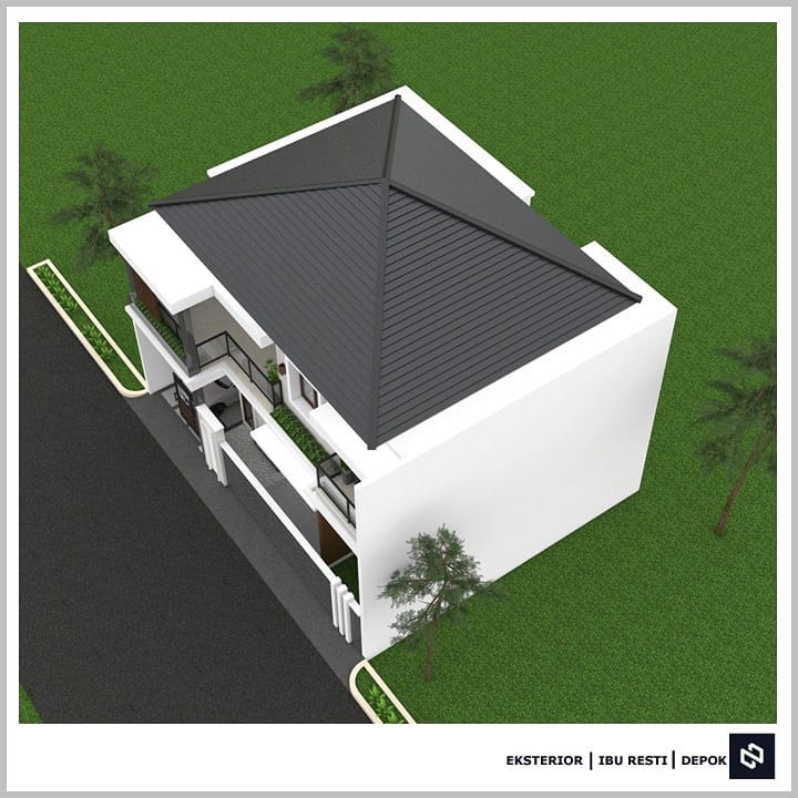 Desain rumah 12x10 Meter 2Lantai