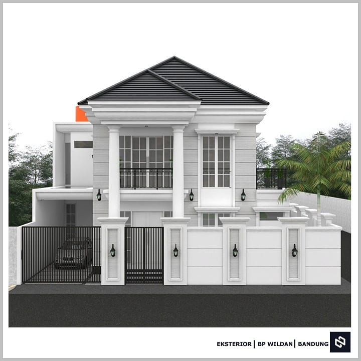 Desain rumah 14x13 Meter 2Lantai