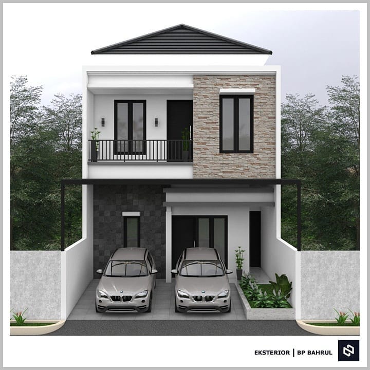 Desain rumah 7x14 Meter 2Lantai