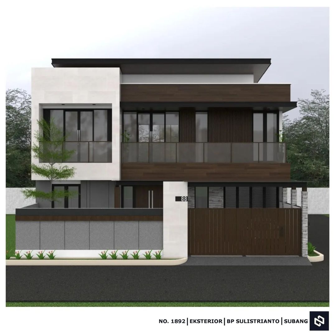 Desain rumah 12x16 Meter 2Lantai