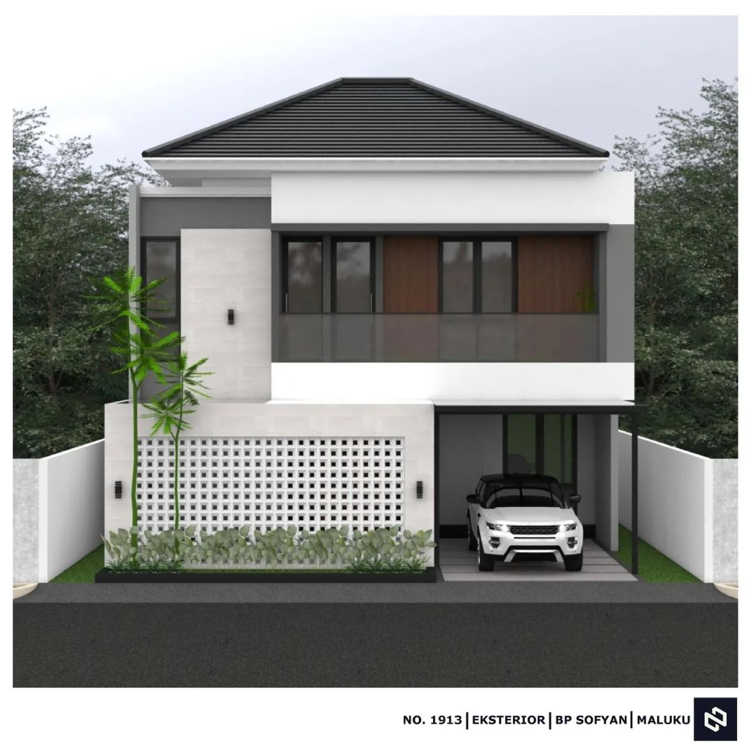 Desain rumah 12x13 Meter 2Lantai