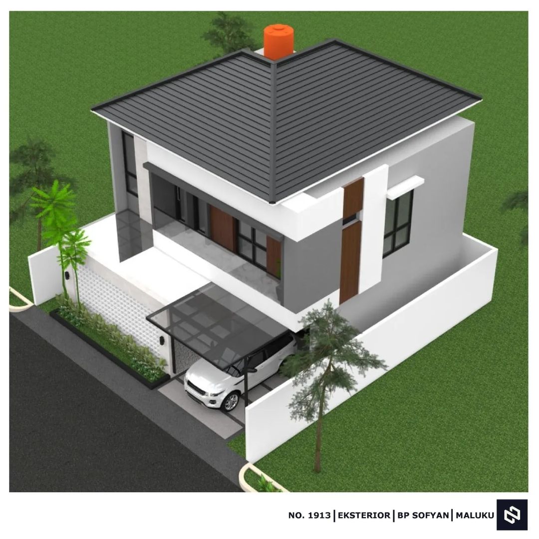 Desain rumah 12x13 Meter 2Lantai