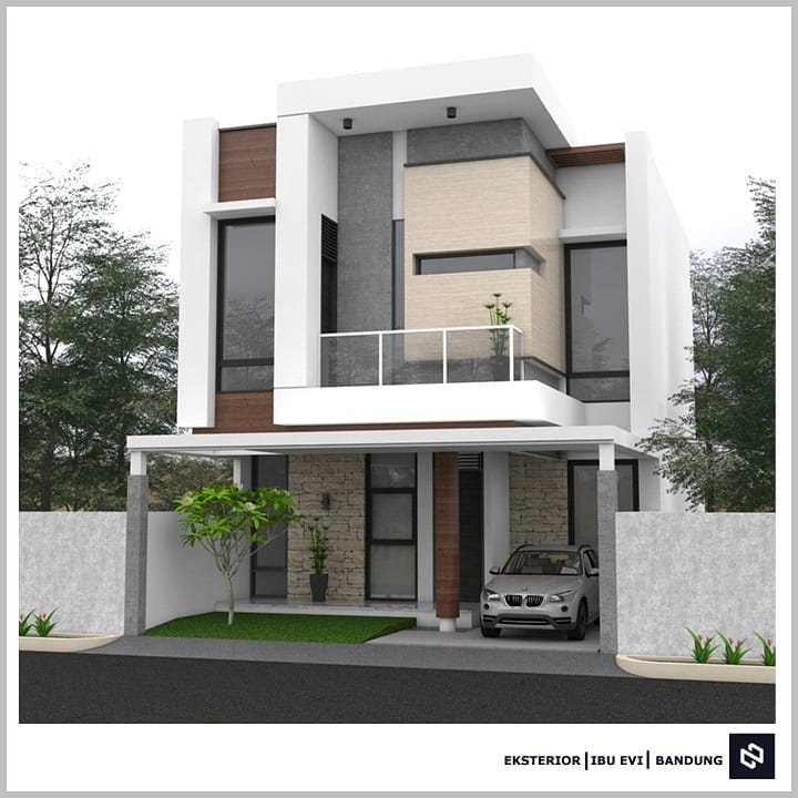 Desain rumah 8x17 Meter 2Lantai