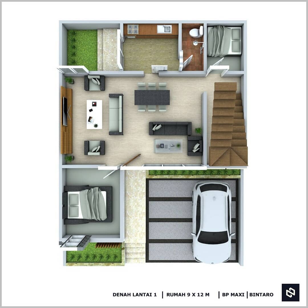 Home House Design 9x12 Meter 2Storey