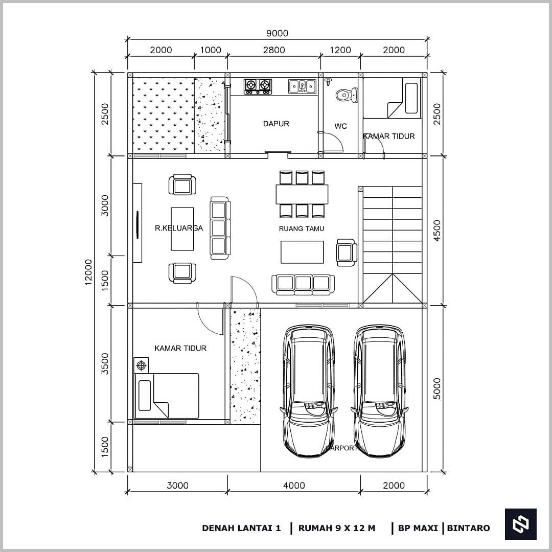 Home House Design 9x12 Meter 2Storey