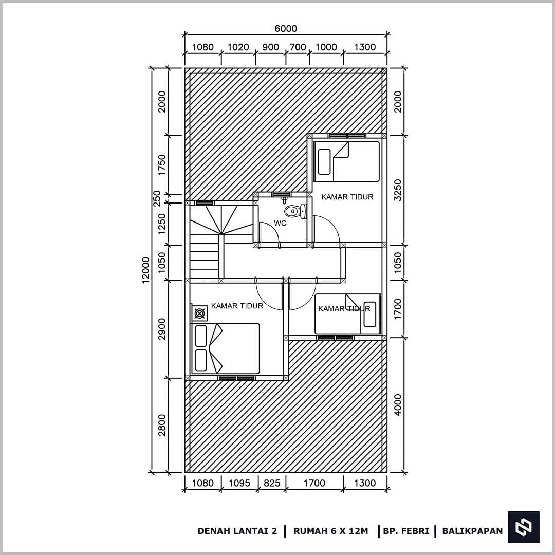 Home House Design 6x12 Meter 2Storey