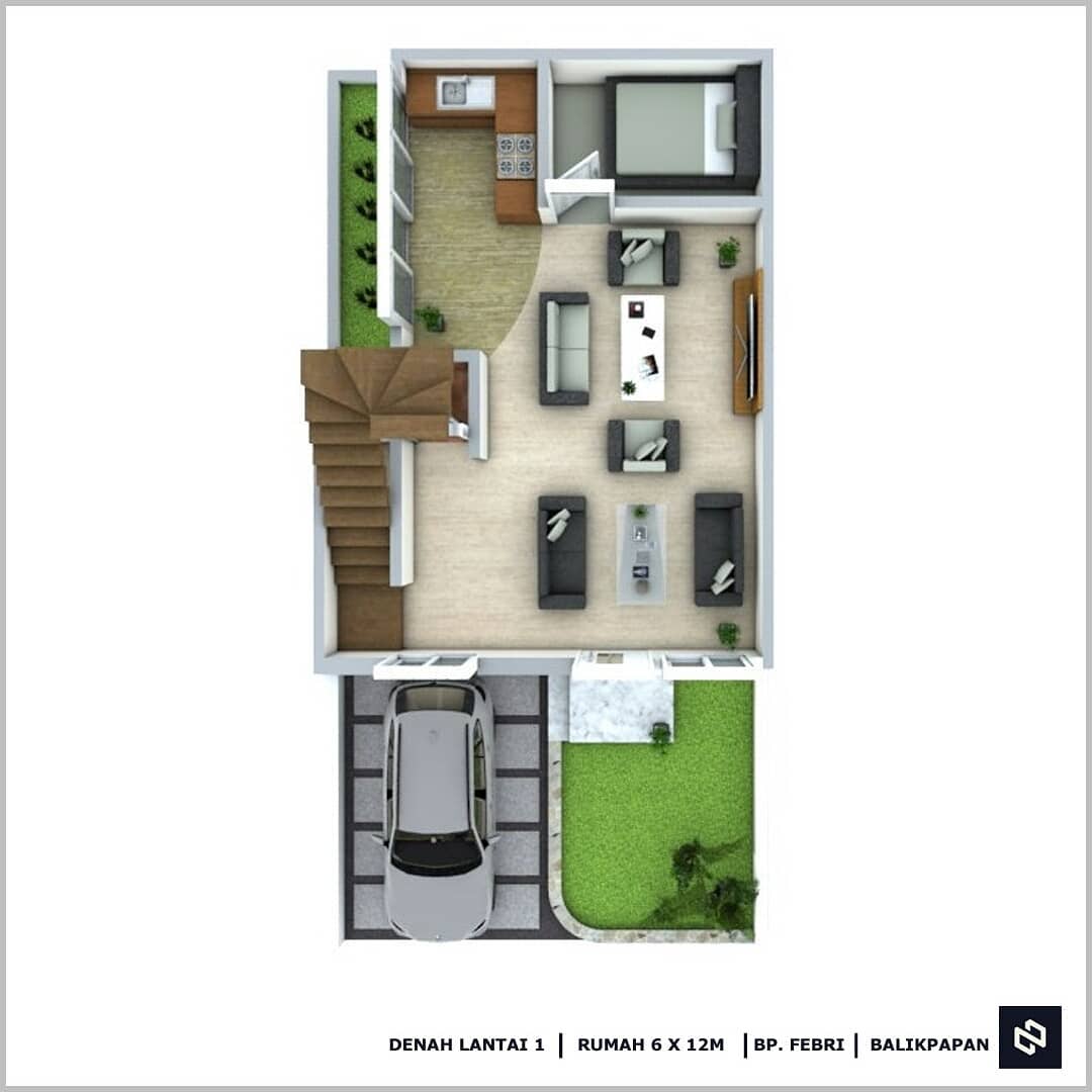 Home House Design 6x12 Meter 2Storey