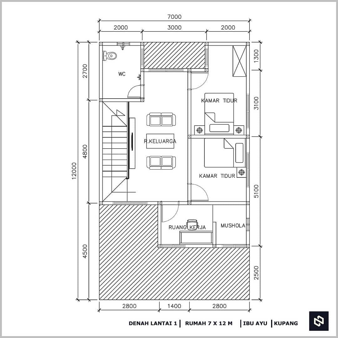 Home House Design 7x12 Meter 2Storey