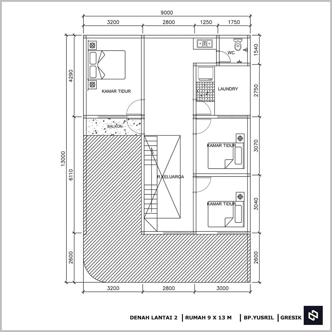 Home House Design 9x13 Meter 2Storey