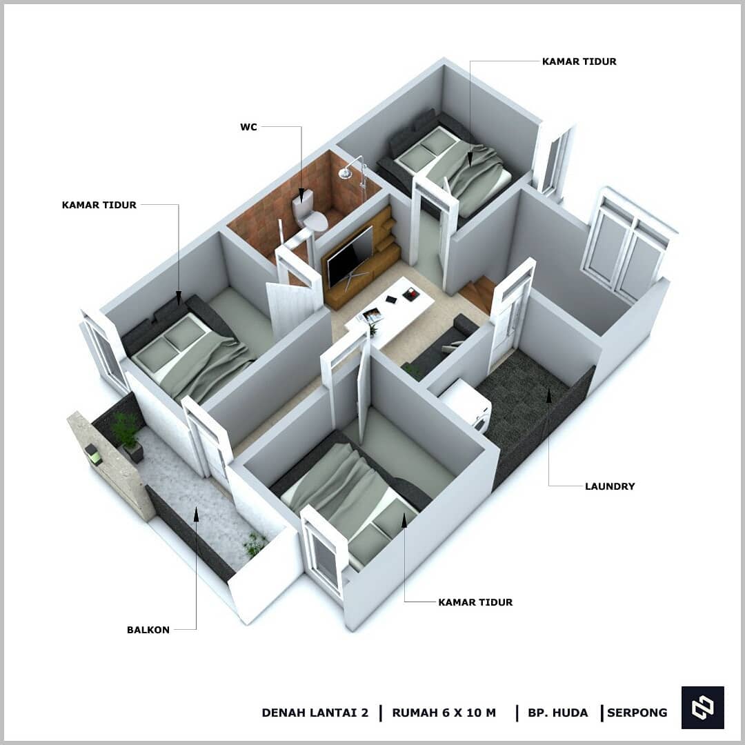 Home House Design 6x10 Meter 2Storey