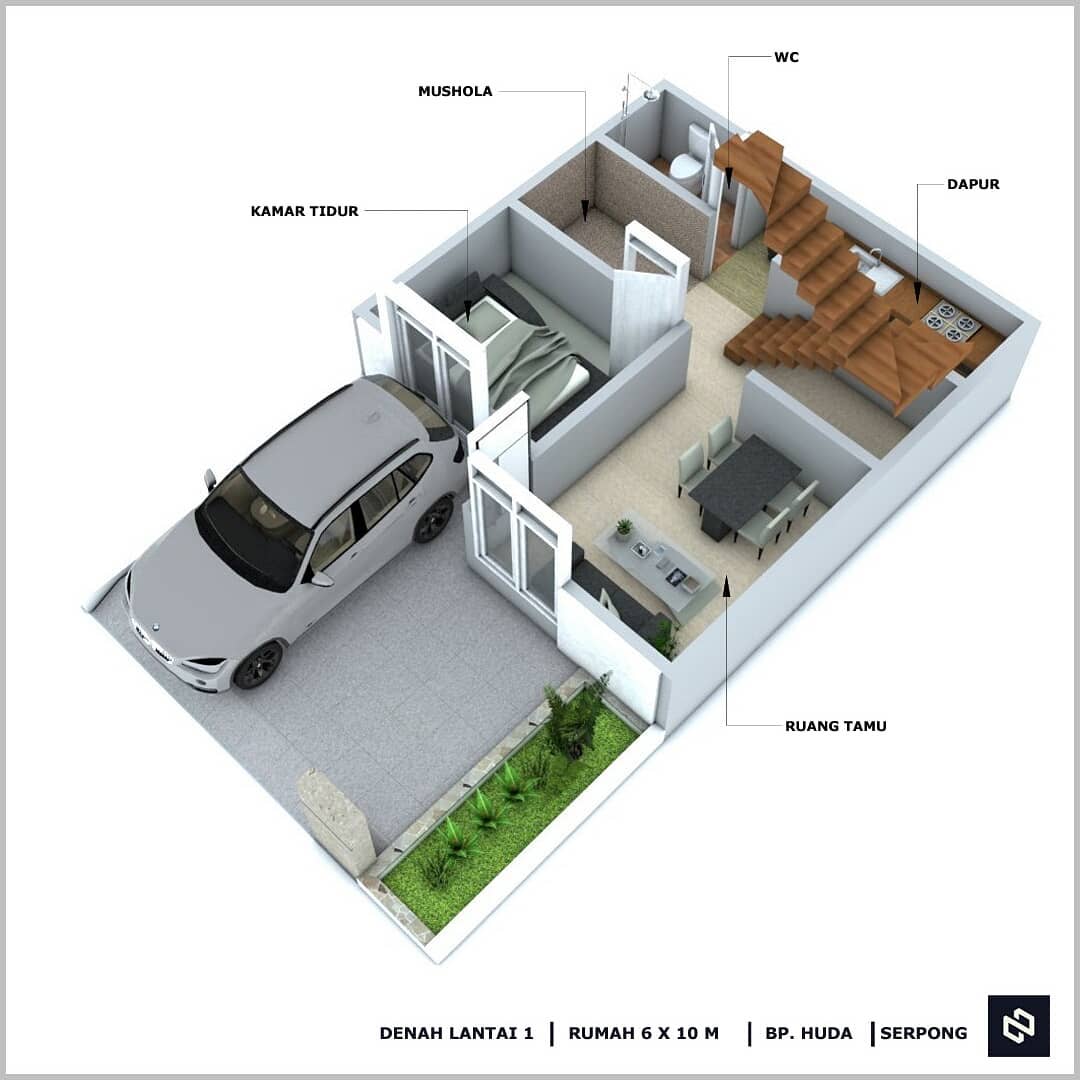 Home House Design 6x10 Meter 2Storey