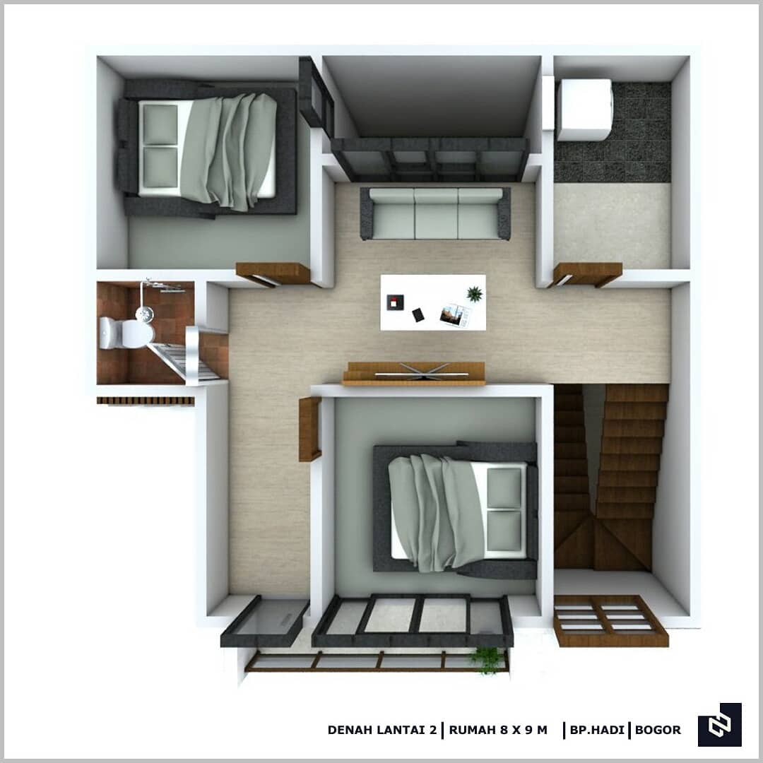 Home House Design 8x9 Meter 2Storey