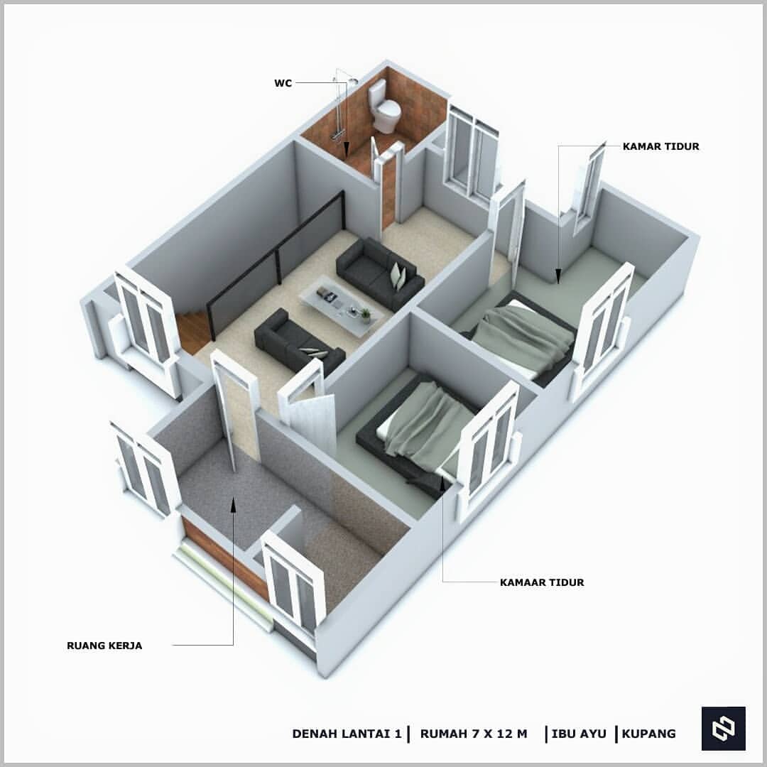 Home House Design 7x12 Meter 2Storey